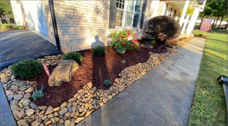 River Rock Installation